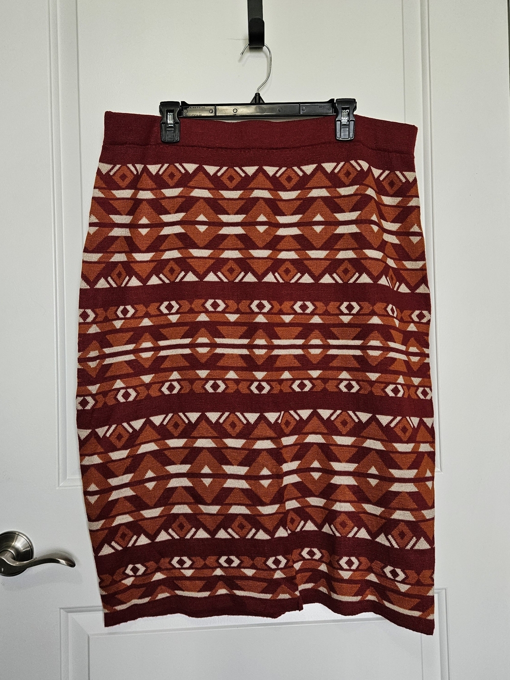 Allison Brittney Women's Plus Size 2X Geometric Knit Pencil Skirt